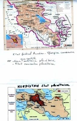 Création de l'état "Kurdistan" et de la " Fédération arméno-caucasi - georgienne", selon le roman