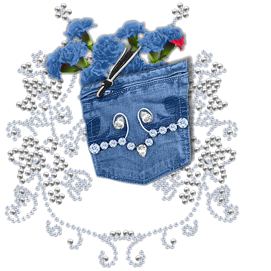 poche jean bleu argent perle 020109