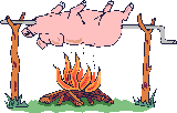 Cochon cuit à la broche