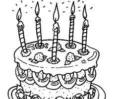 Coloriage Gâteau Anniversaire 5 Ans a Imprimer Gratuit - dessin gateau anniversaire 5 ans