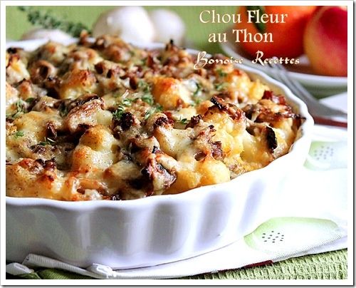 chou fleur au four au thon