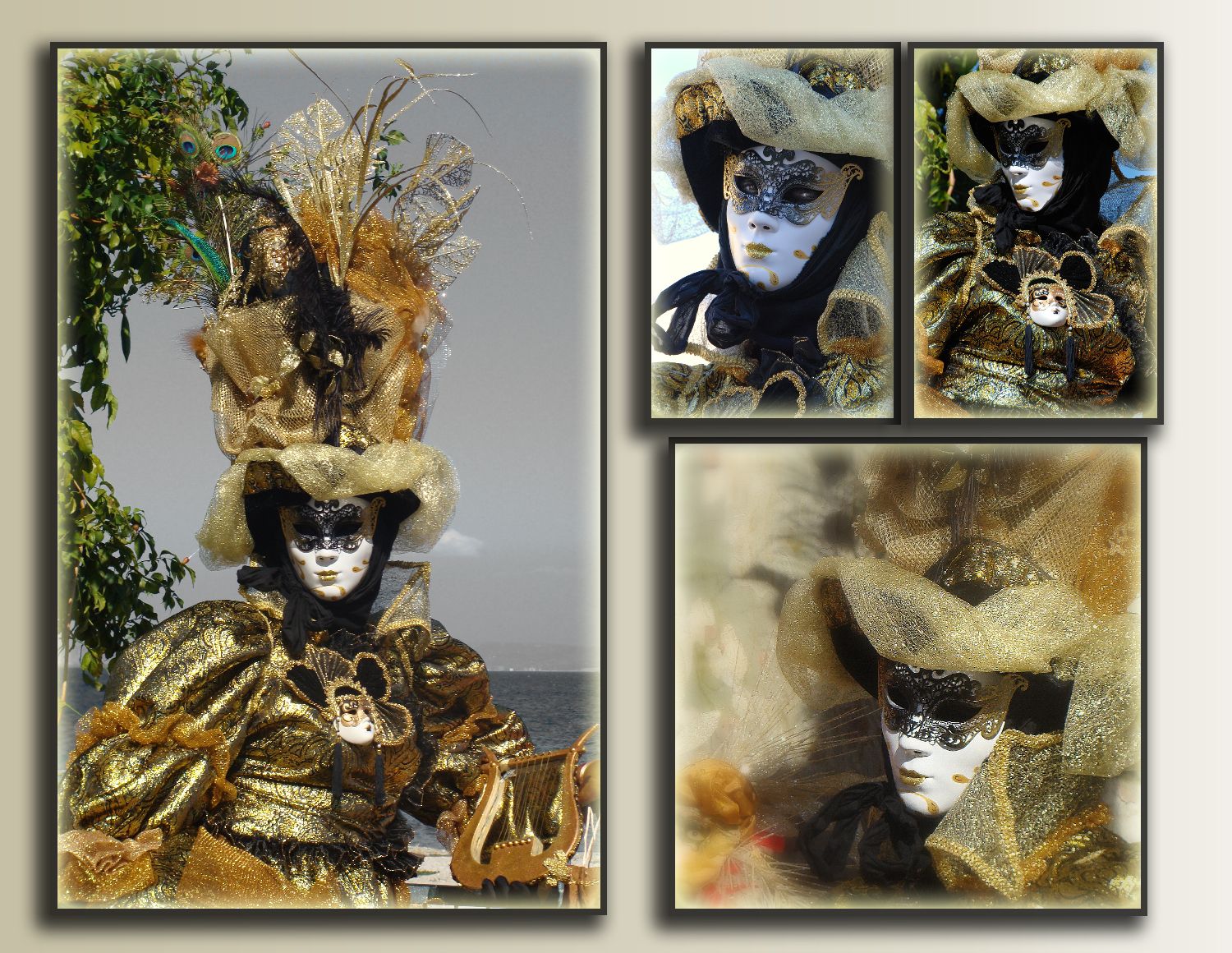 Images des masqués vénitiens de France à Martigues, septembre 2011