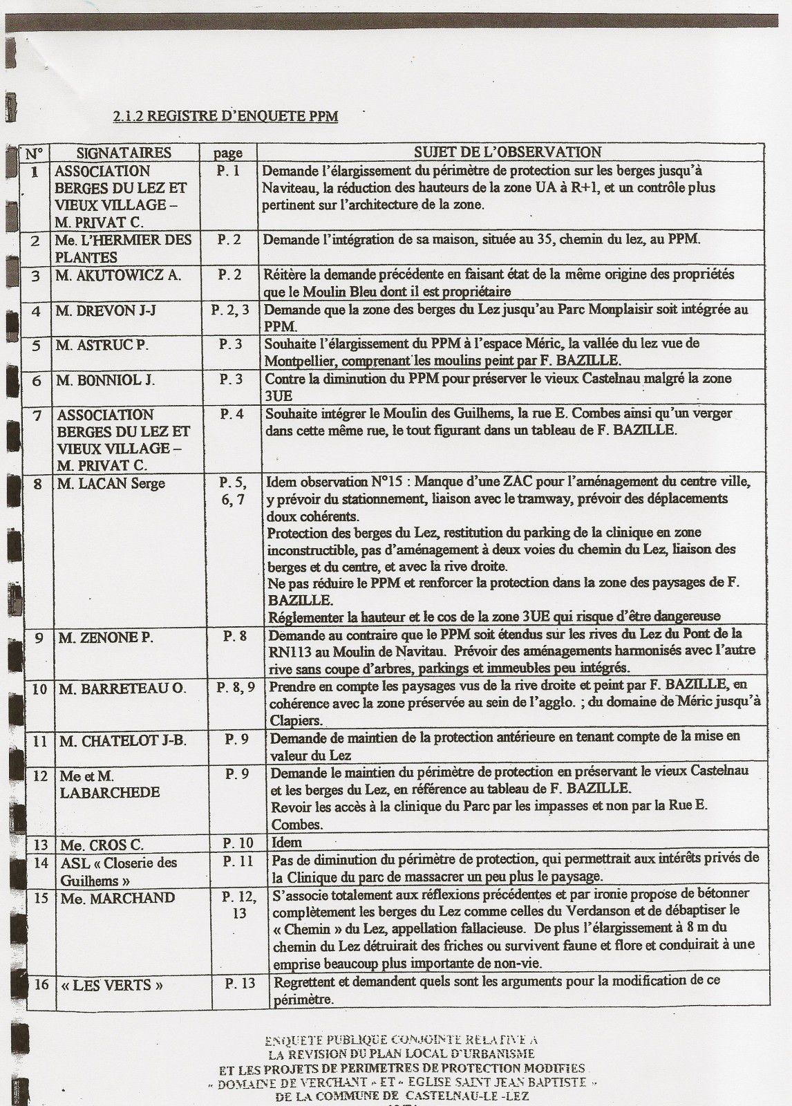 rapport du commissaire sur le PLU de Castelnau 10 6 2007