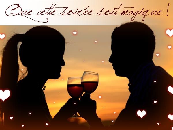 Carte virtuelle soirée romantique Carte virtuelle soirée romantique