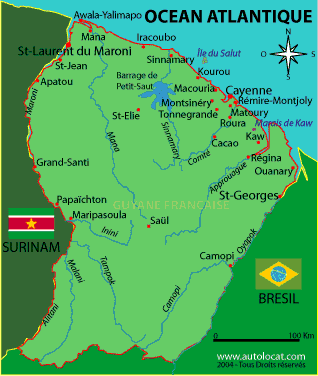 guyane carte geographique