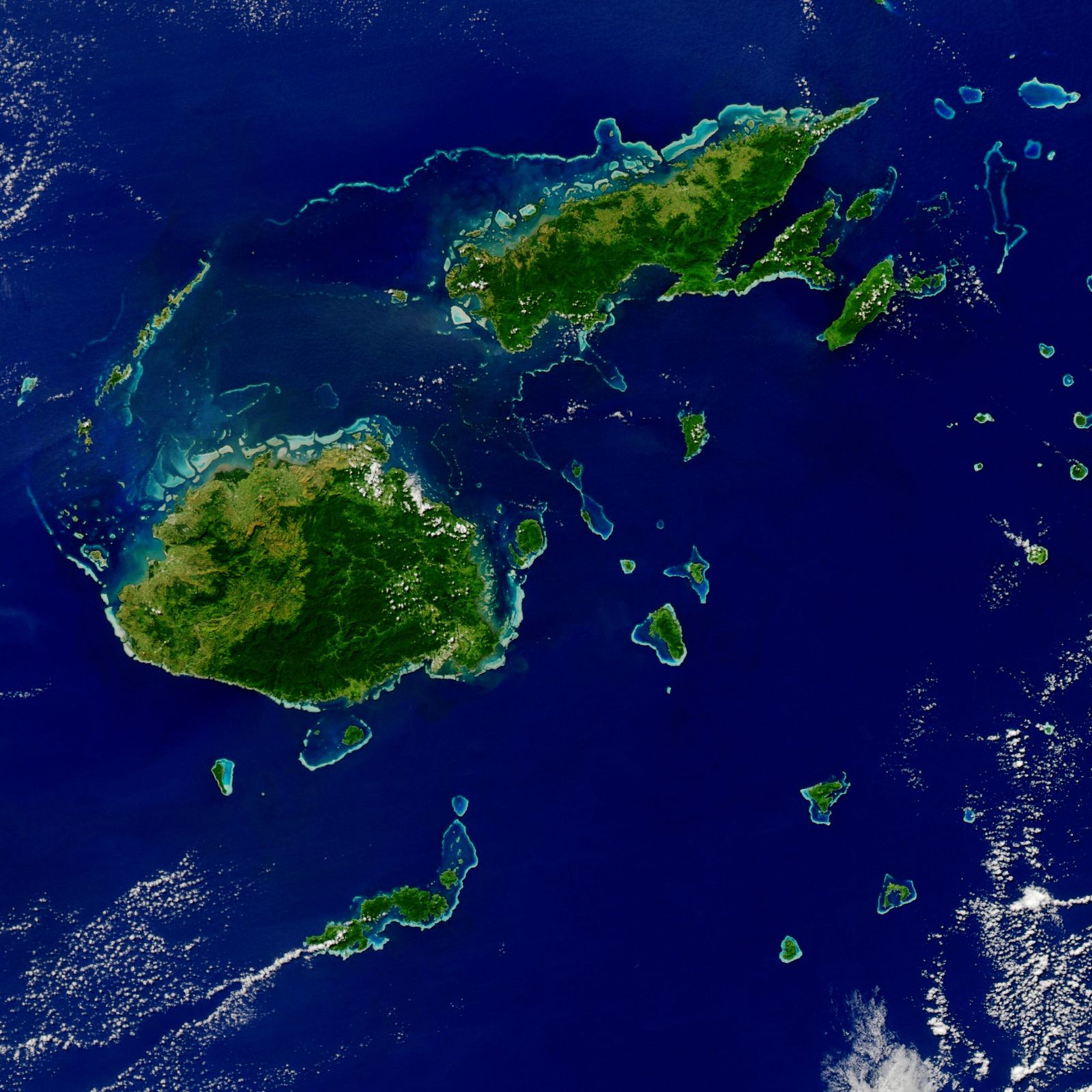 Остров Фиджи со спутника в реальном времени