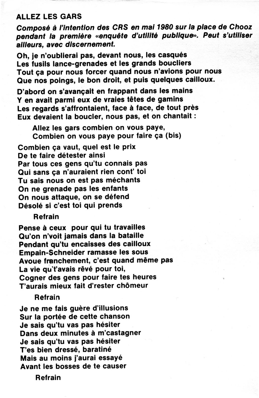 Pour essayer faire chanson
