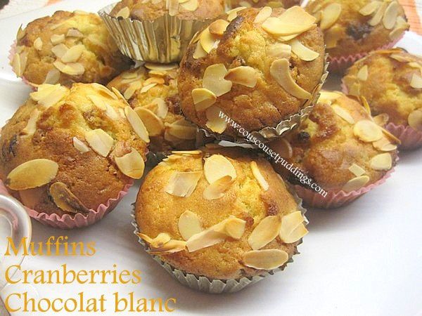 muffins cranberries chocolat blanc
