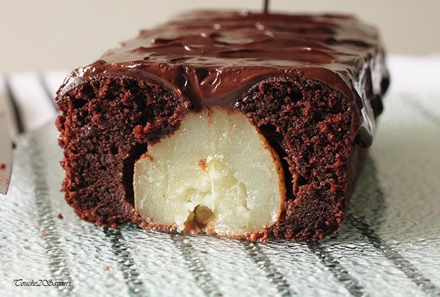 Cake Poire Poudre Nappage Chocolat Cake Poire Poudre Nappage Chocolat