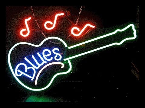 blues guitar neon sign