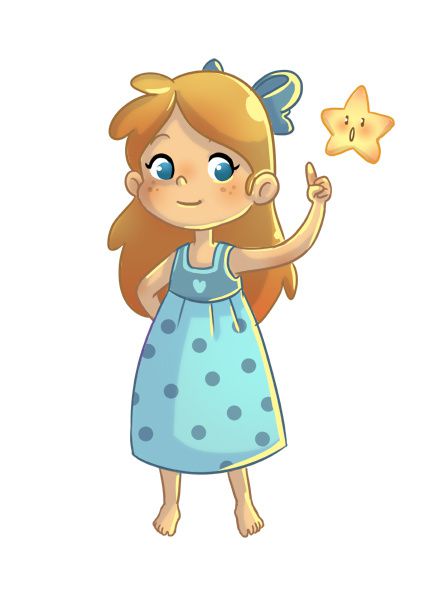 Illustration : Lil girl ans the star