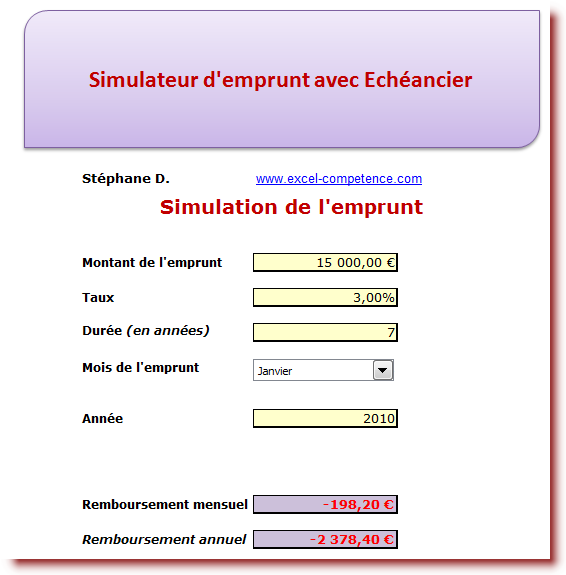 simulation remboursement crédit