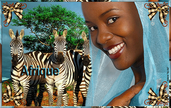 661-CADEAU FEMME AFRICAINE ZEBRE AFRIQUE