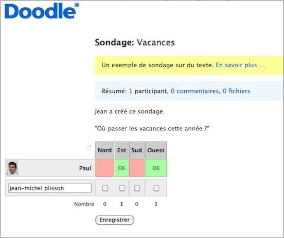 planification de rencontre doodle