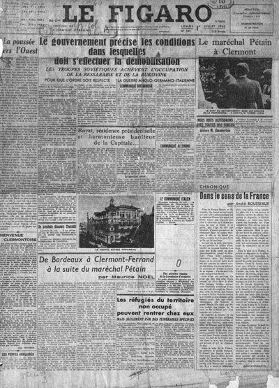 journal le figaro 18 juin 1940
