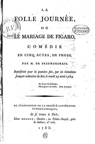 beaumarchais mariage figaro commentaire