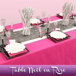 Décoration de table Noël / Nouvel an (framboise et noir)