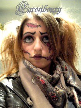poupée halloween 2012 et squelette maquillage make up