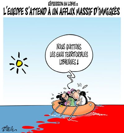 Lampedusa : la chute de Kadhafi épouvante désormais l'Europe Repression-en-Libye
