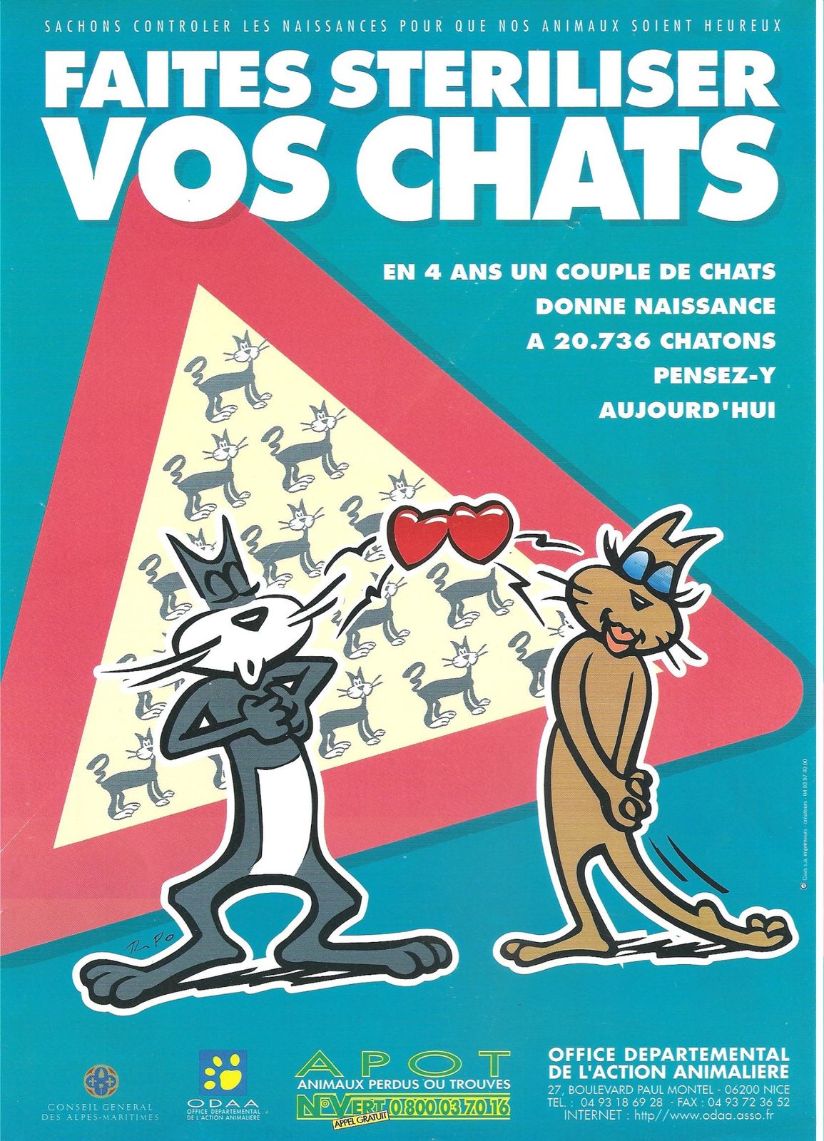 1- Faites stériliser vos chats