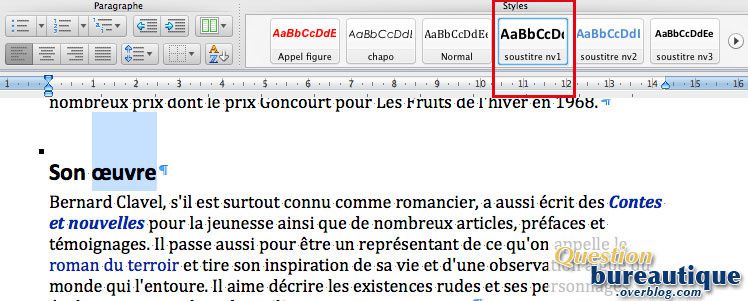 faire un sommaire sur word 2007 mac
