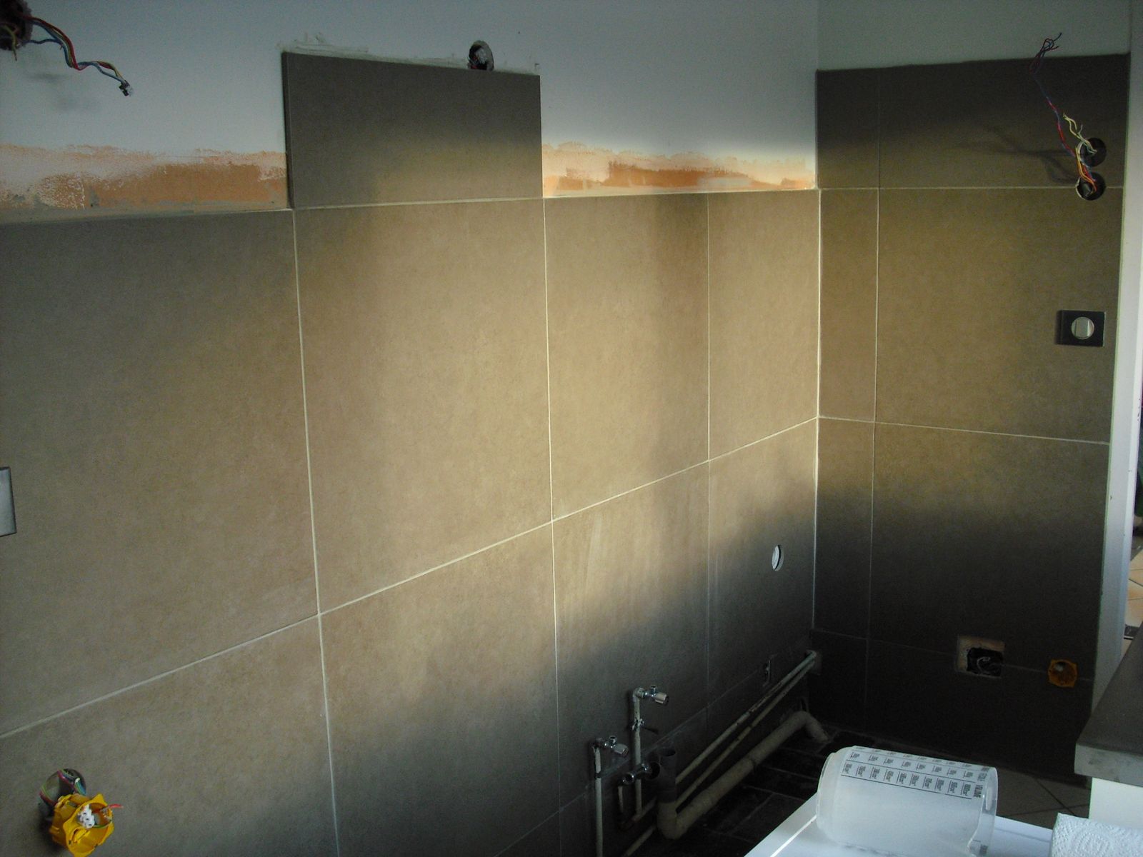 Pose carrelage 60x60 mur