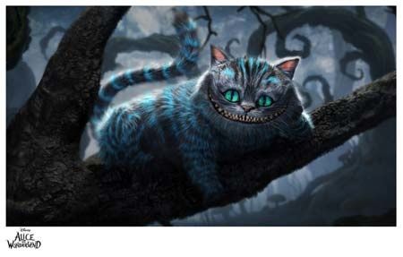 Monótono Ruina atributo Na et culture : Tim Burton, « Le Chat du Cheshire », in Alice au pays des  Merveilles, 2010. - Les Délires Ongulaires de Mimie Cristal