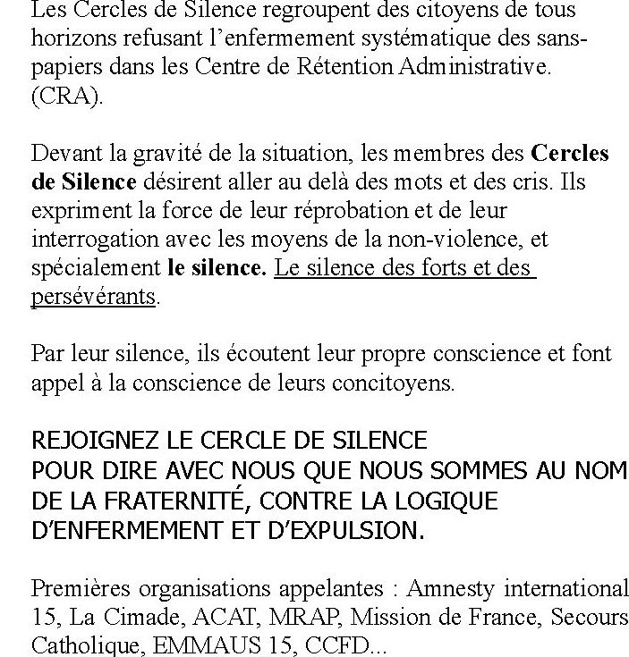 Tract Cercle de silence Aurillac Page 2