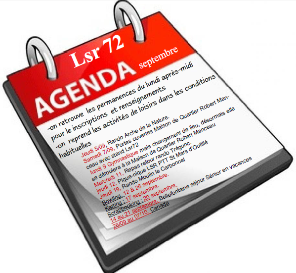 agenda septembre 2013