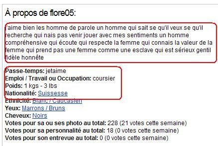exemple pour se decrire sur un site de rencontre
