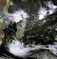 photo satellite 28 janvier océan Indien 