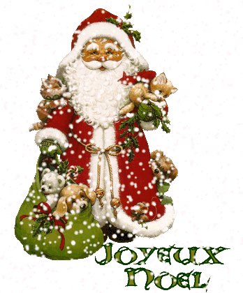 Gif animé - Noel - Père Noël - Neige - Joyeux Noël - Le Monde des Gifs