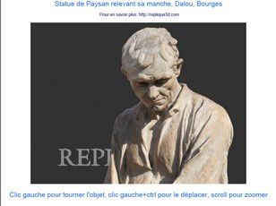 Catalogue numérique 3D - statue du Paysan - Dalou - Bourge