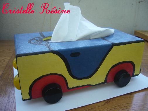 Une boîte à mouchoirs "voiture" - Le blog de cristelleresine.over-blog.com