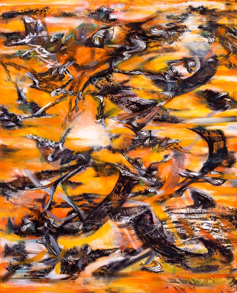 49-suling-wang-turning-suns,-oil-on-canvas,-2012,-200x160cm