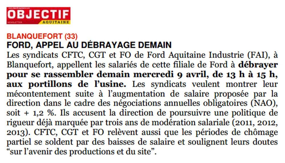 Objectif Aquitaine 8 Avril 2014