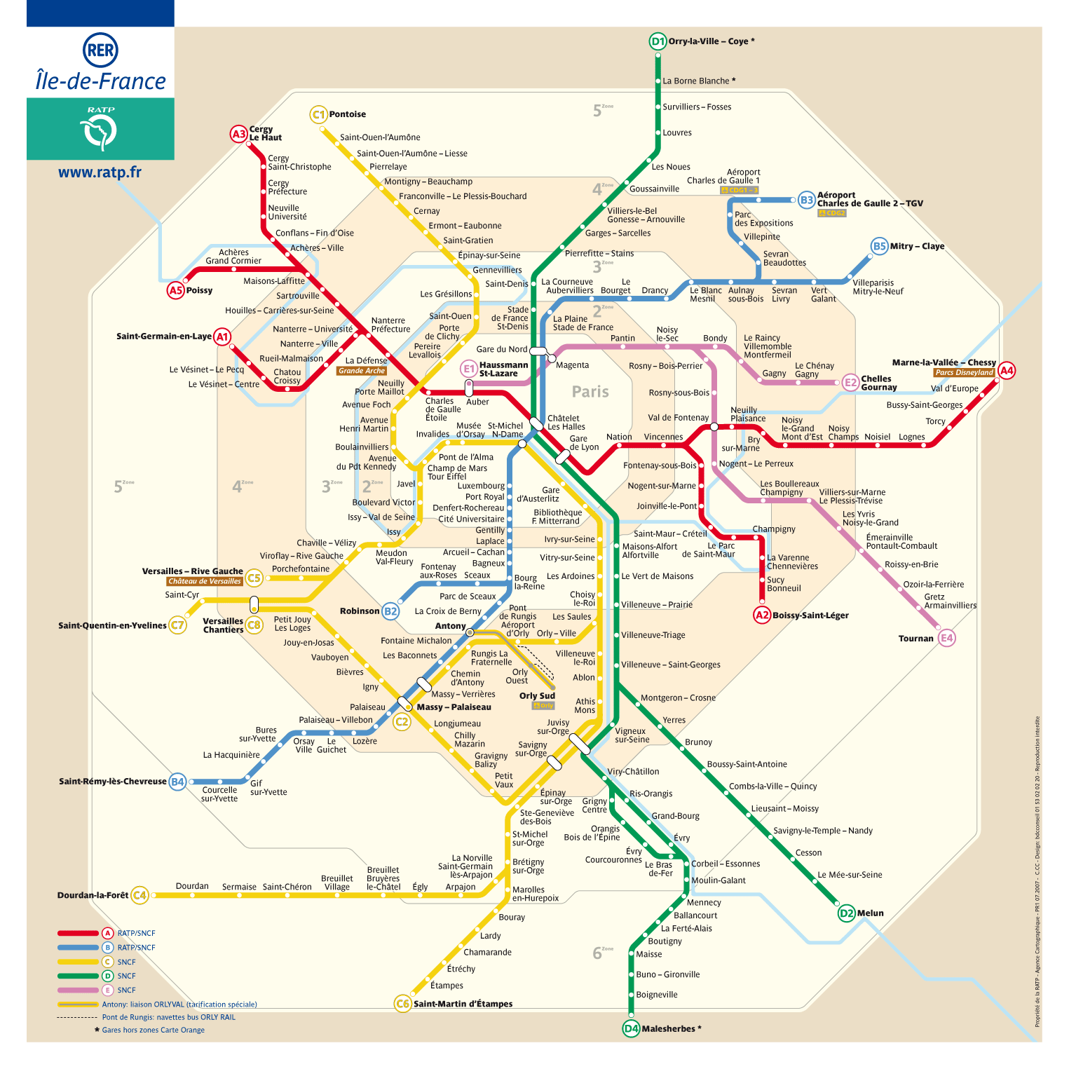 Paris Metro Map in English