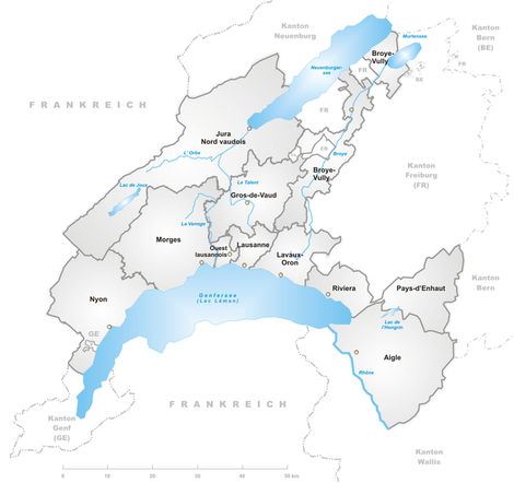 Districts canton Vaud
