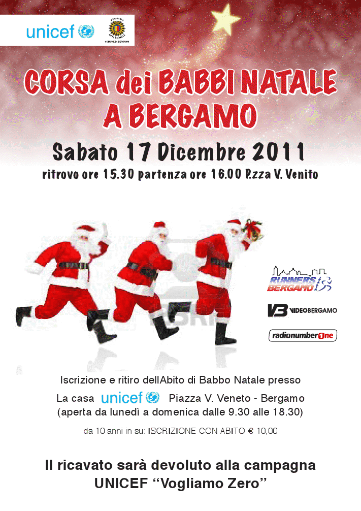 corsa dei Babbi Natale a Bergamo