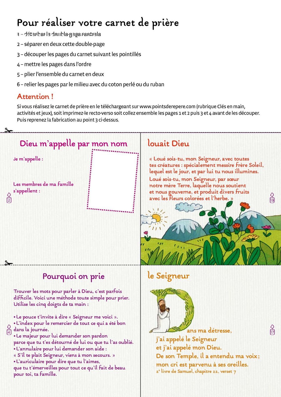 Carnet de pri¨re pour toute la famille Le Blog de Jackie Le carnet de priere 1 Le carnet de priere 2