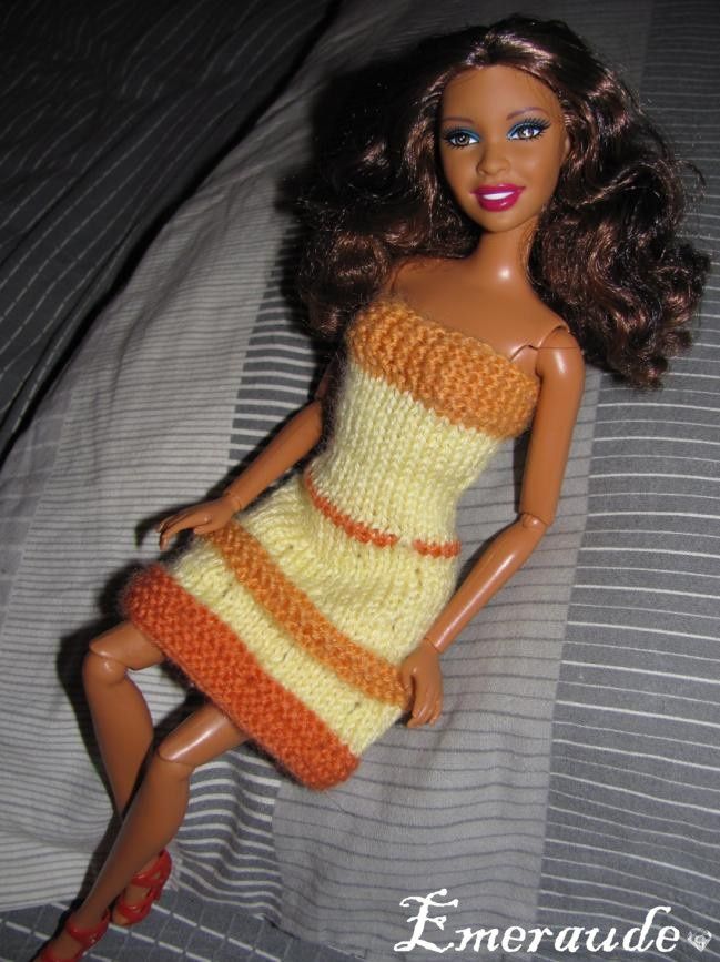 Tricot: Robe d'été n°13 pour Barbie - Les passions d'Emeraude