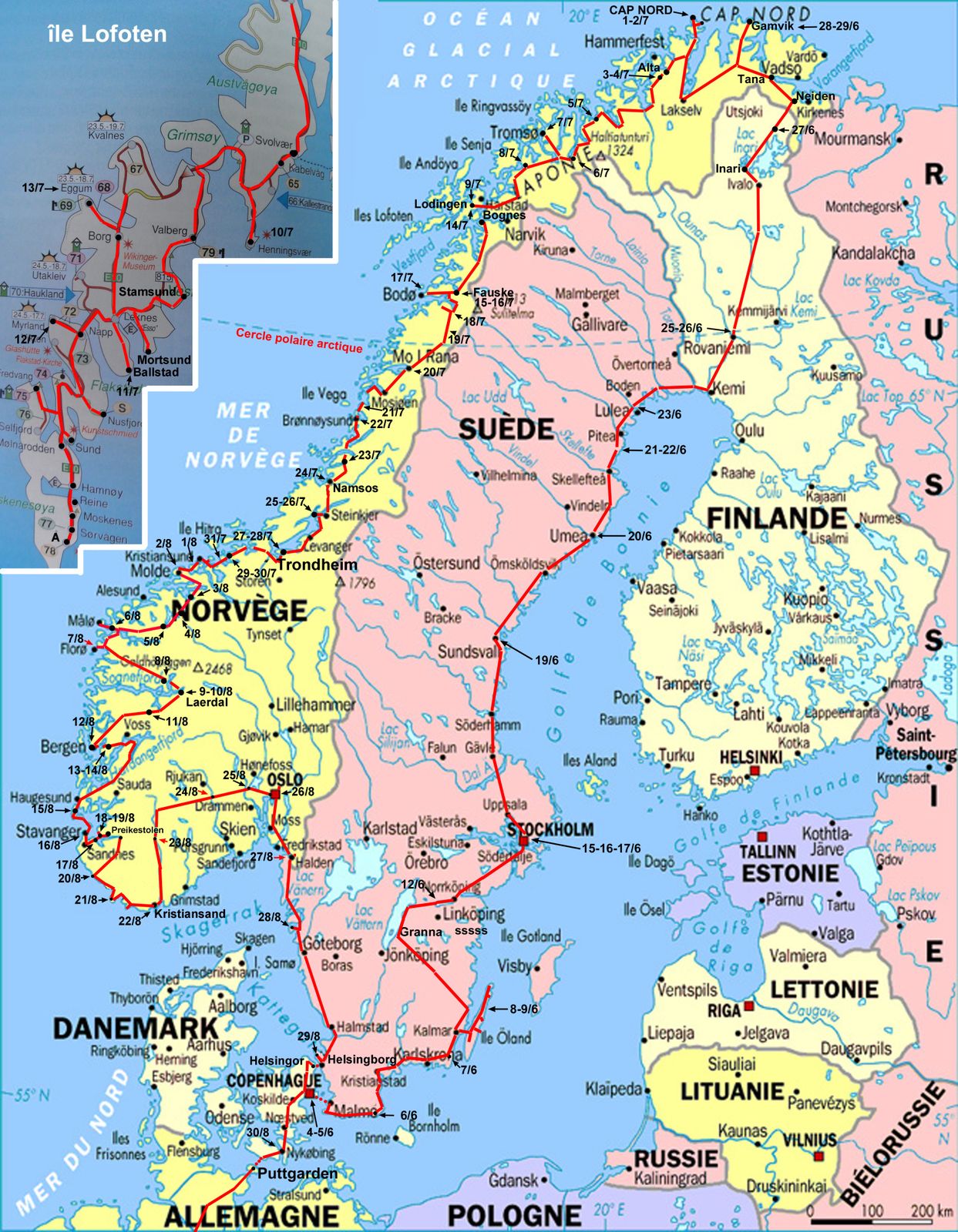 carte geographique des pays scandinaves - Image