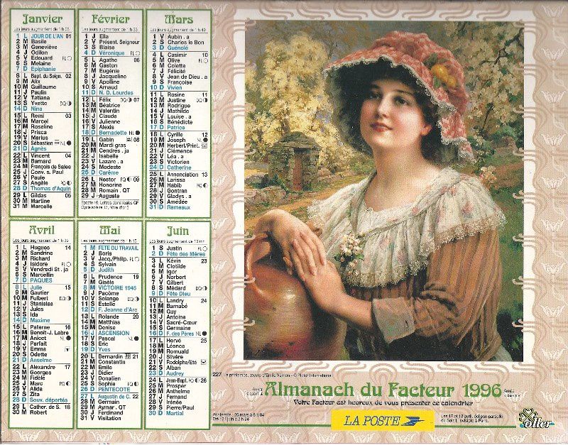 Calendrier Almanach du facteur, Année 1996, Paysages, Montagne - Le grenier  de Mimi