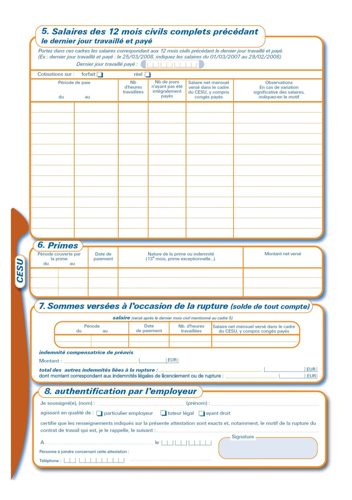 Attestation Pôle Emploi (ASSEDIC) vierge (pour impression) - Cours  particuliers de mathématiques à Grenoble