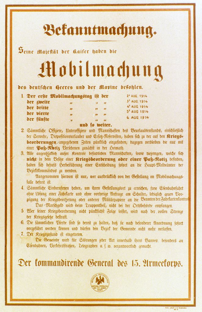 Ordre Mobilisation 1914