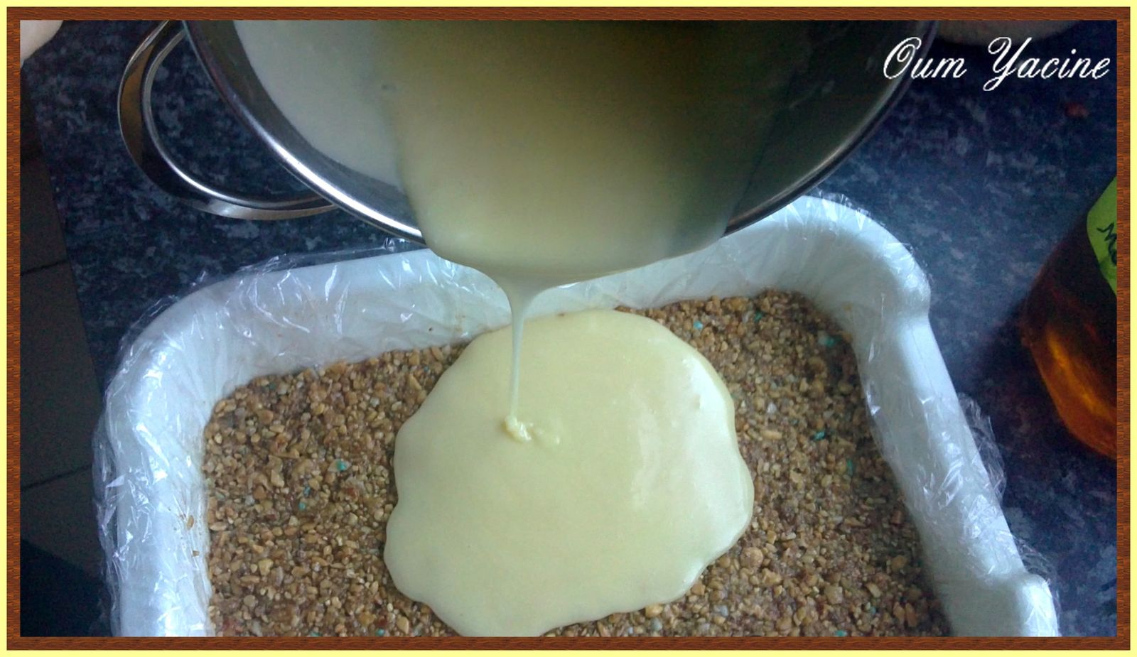 étape de gateau sans cuisson