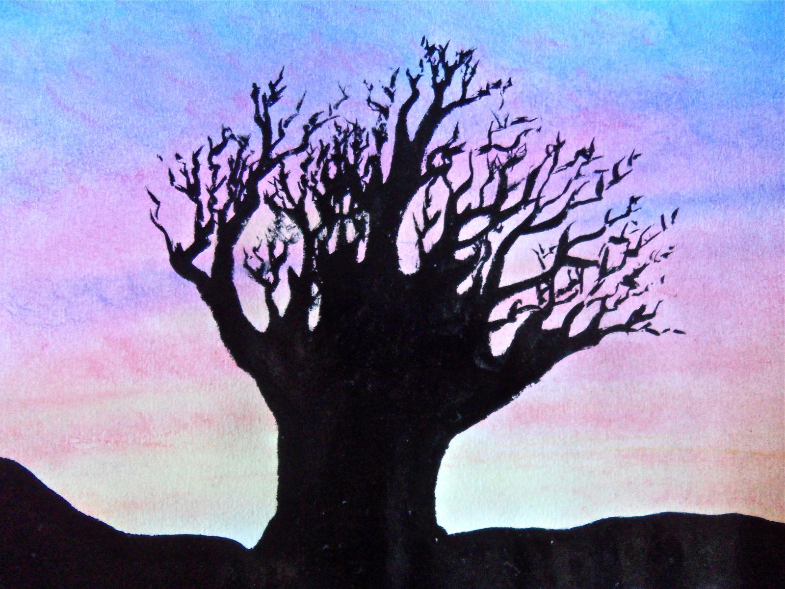 Peinture Aquarelle Facile - #arbre facile et rapide à réaliser à