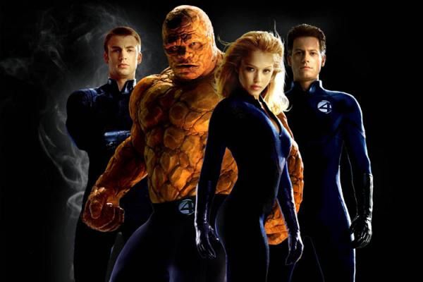 Chris Evans, Michael Chiklis, Jessica Alba og Ioan Gruffudd i Fantastic Four