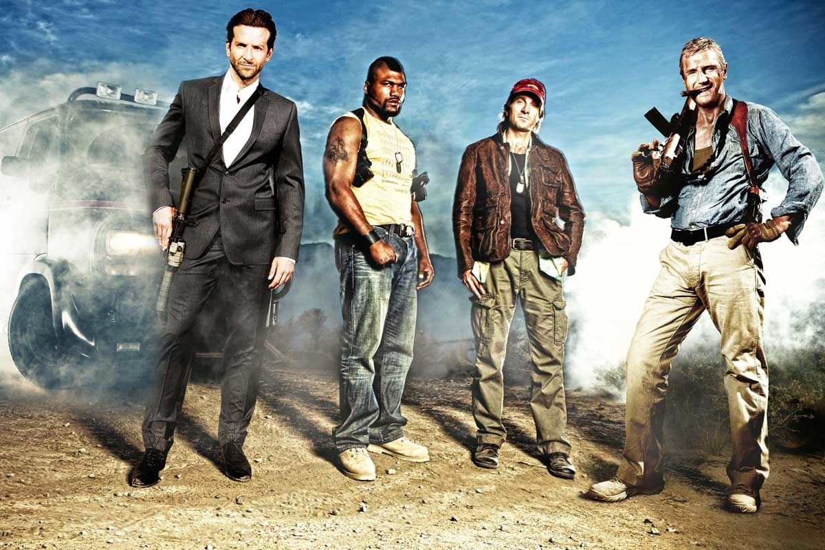 Bradley Cooper, Liam Neeson, Quinton 'Rampage' Jackson et Sharlto Copley. Twentieth Century Fox France Bradley Cooper, Liam Neeson, Quinton 'Rampage' Jackson et Sharlto Copley. Twentieth Century Fox France