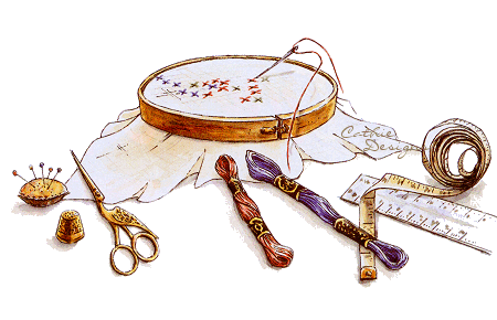 10ème objectif "dentelles et rubans" BRODERIE-GM-materiel